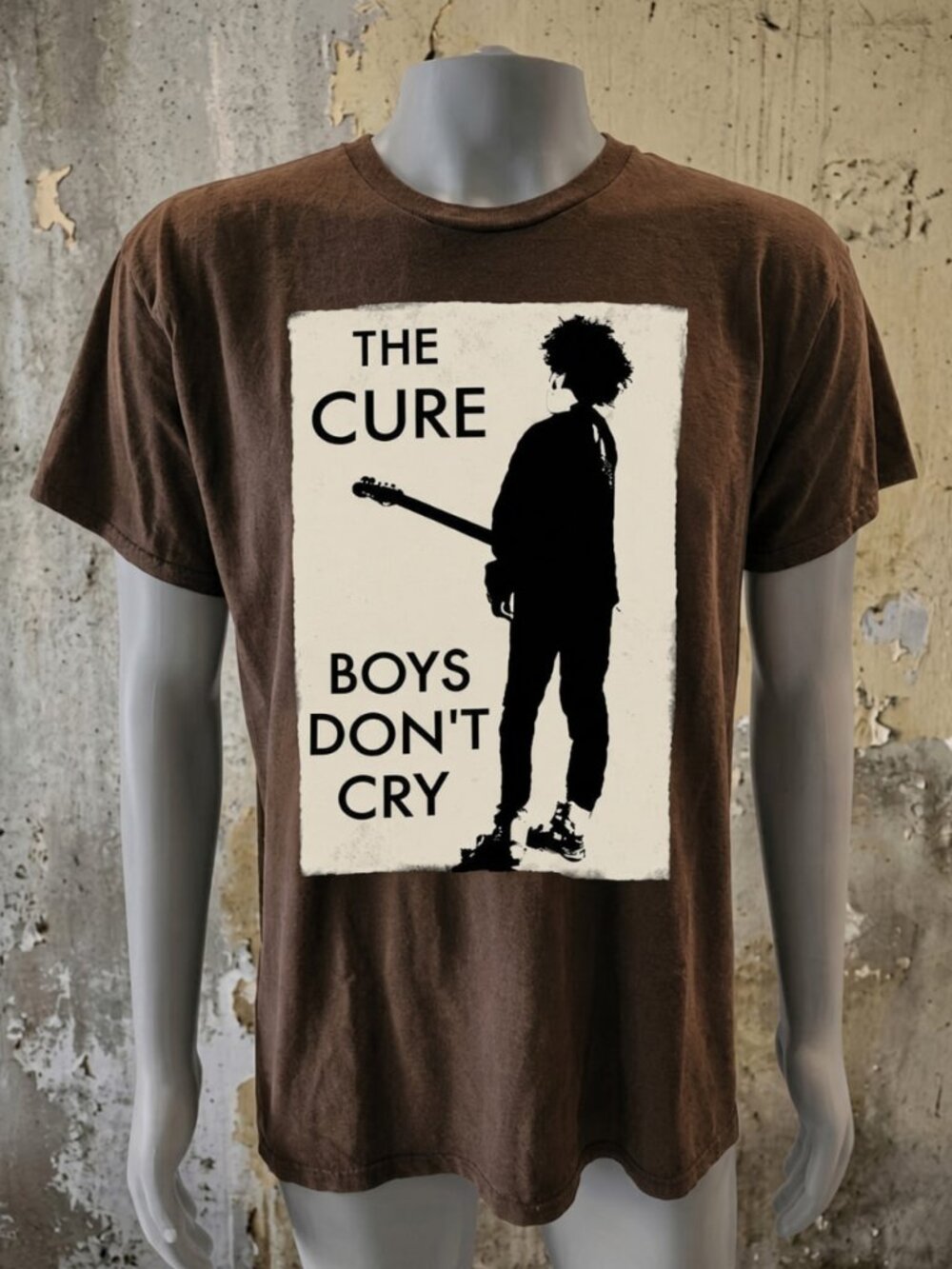 Brown Men's Graphic Tee Silhouette Guitar Print Gildan